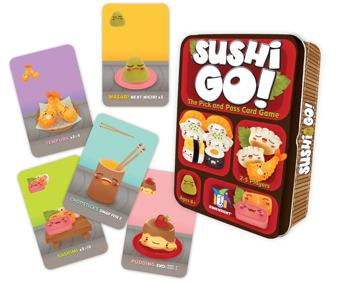 Sushi Go Party Family Card Game Deluxe Pick & Pass Gamewright Tin Box GWI 419 