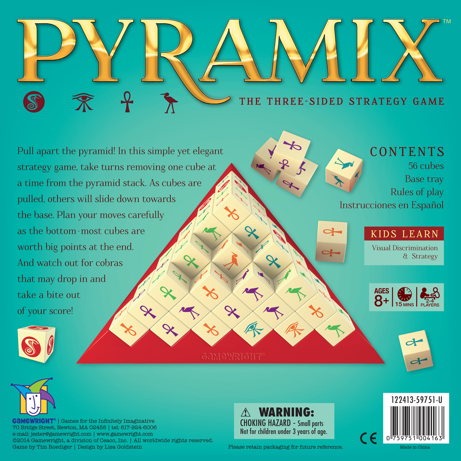 Pyramix Gamewright Strategy Game Three Sided 2 to 4 Players Ages 8 Plus for sale online