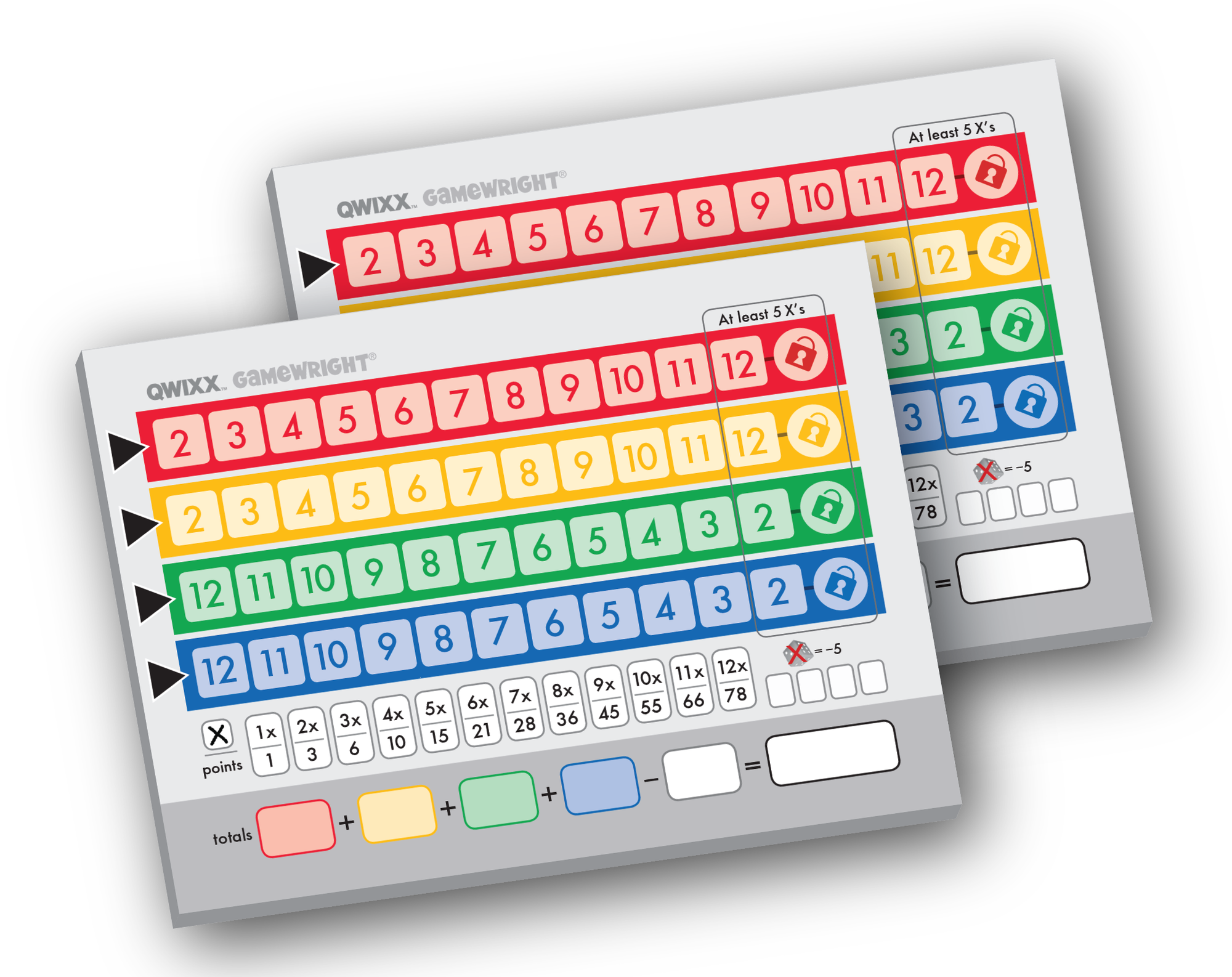 Gamewright Qwixx Replacement Score Cards Action Game Multi-colored 1 Pack 