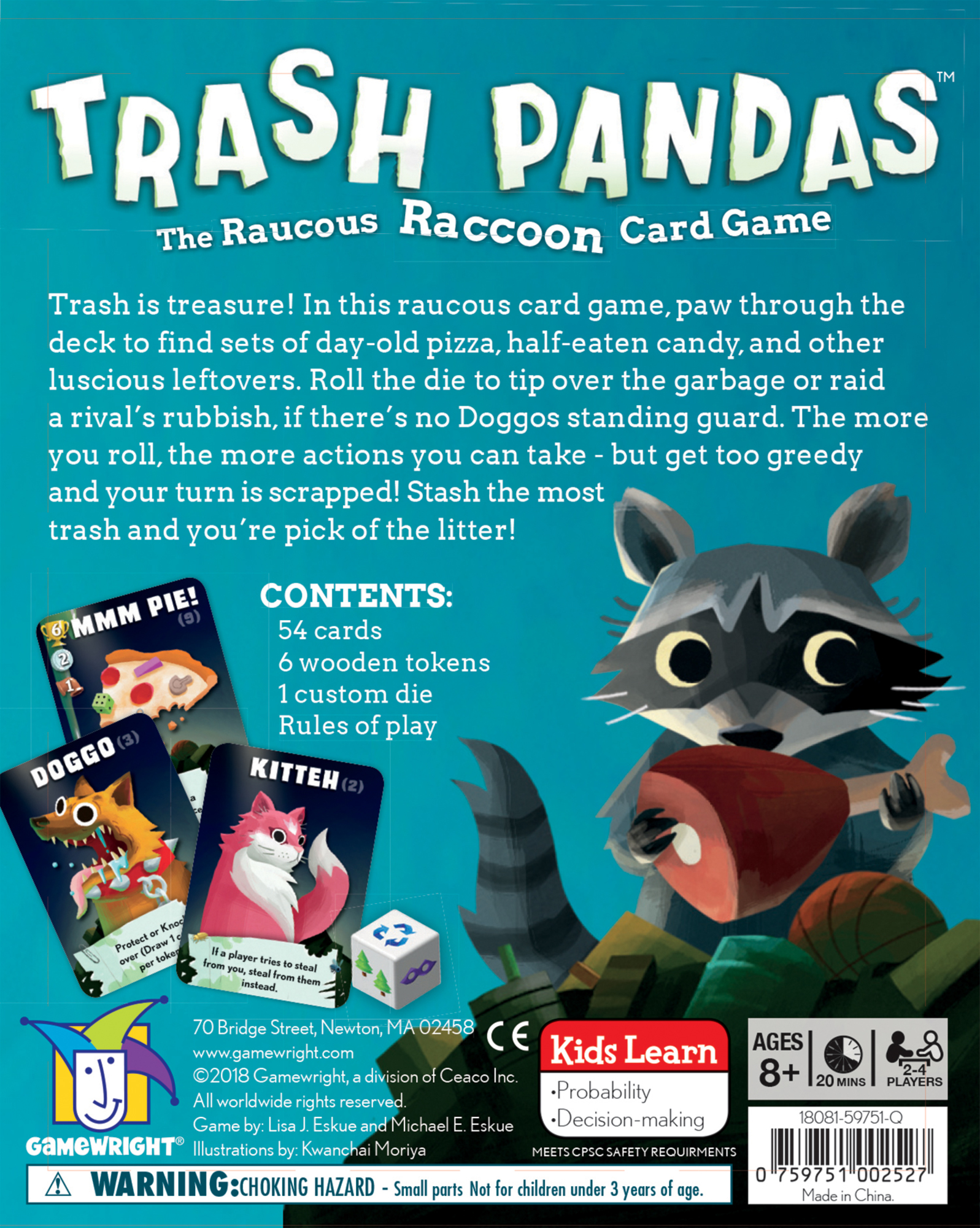 Trash Pandas The Raucous Raccoon Card Game Gamewright