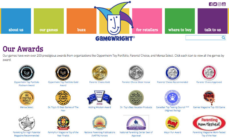 Gamewright, Award-winning Family Games